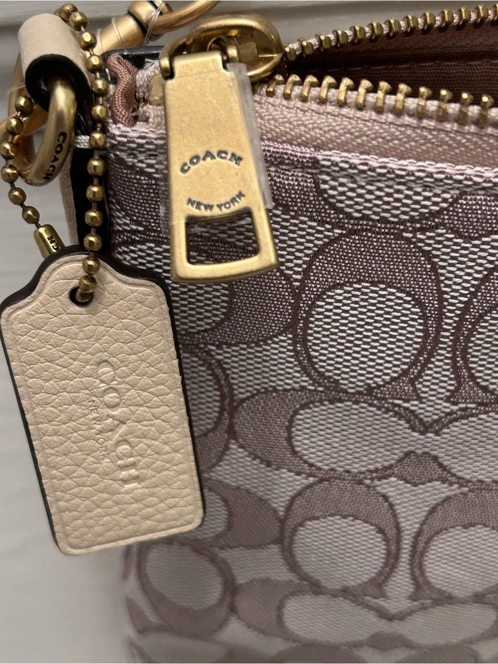 NWT! COACH Signature Jacquard Kitt Stone Ivory Messenger Crossbody Bag